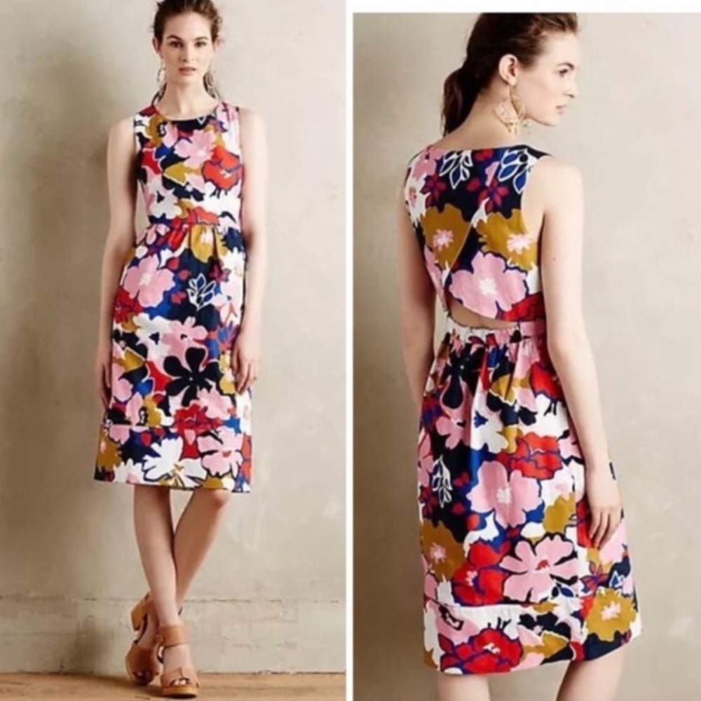 Anthropologie "Petalprint Cross-Back Dress"